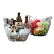 Clear 4L Plastic Ice Bucket With Handles