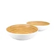 LEXA - Set of 2 12-Inch Bamboo Salad Bowl - White
