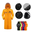Long One-Piece Cycling Raincoat with Reflective Trim