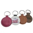 Simple leather round keychain
