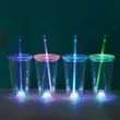 16OZ LED transparent straw cup