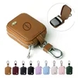 PU Leather Portable Earbud Case with Mesh Pocket