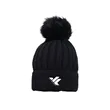 Solid color pom-pom knit hat/warm hat