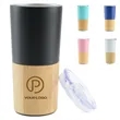 20oz insulated stainless steel bamboo tumbler for travel