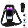 Water bottle carrier bag with phone pocket for 40 oz tumbler