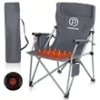 Heated camping chair with carrying bag for patio outdoor