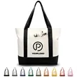 Canvas tote bag with an external pocket for casual shopping