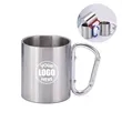 7.5oz Double Walled Stainless Steel Mug with Carabiner Handl