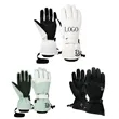 White Winter Ski Gloves Touchscreen Five Finger Design