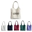 Solid Color Canvas Shoulder Tote Bag