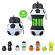 18oz Portable Collapsible Silicone Soccer Water Bottle