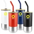 15oz Bamboo Lid Insulated Straw Tumbler