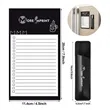 Magnetic Fridge Note Pad List w/ Leather Pen Holder Marker
