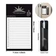 Magnetic Fridge Note Pad List w/ Leather Pen Holder Marker