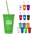 16 oz Travel Cup with Straw and Lid
