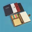 Kraft Button Memo Pad with Pen and Sticky Notes