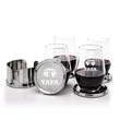 Baldoni Coasters & Vale Stemless Wine Set