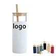 17oz Glass Tumbler With Bamboo Lid And Straw