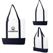 Classic Color-Block Canvas Tote