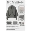 2 in 1 Travel Blanket with Pocket