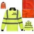 Hi Vis Long Sleeve Shirt Safety Lime Reflective Strip Polo