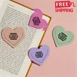 PU Leather Heart Corner Bookmark for Reading Books