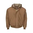 Bulwark Men's Insulated Brown Duck Hooded Jacket with Kni...