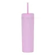 16 Oz Skinny Double Wall Plastic Straight Straw Cup