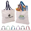 Cotton Canvas Tote with Gusset & Color Accent Handles