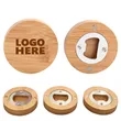 Magnetic Bamboo Wood Round Bottle Opener