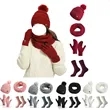 Knitted Hat Scarf Mittens Socks Set of 4
