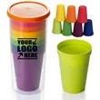 7pcs 6oz Rainbow Plastic Cups Set