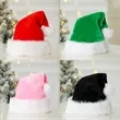 Christmas Santa Hat for Adults Thicken Soft Velvet Comfort