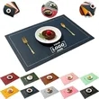 Logo Water And Oil Resistant Leather Placemat With Coasters