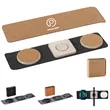 3-in-1 wireless travel charger station foldable natural cork