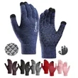 Touchscreen gloves with anti-slip grip, knitted for warmth.