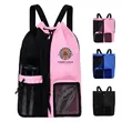 Mesh Drawstring Backpack With Wet Pocket For Swimming & Gym