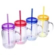 17oz Plastci Mason Mug  Jars With Handles