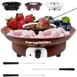 Electric Chocolate Fondue Maker Set with Warming Tray