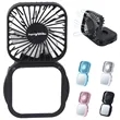 Foldable Square Mini Fan w/ Mirror & USB Rechargeable Design