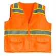Deluxe Solid Twill 6 Pocket Safety Orange Vest