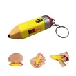 PU Foam Pencil Shaped Stress Ball With Keychain