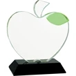 5 1/2" x 6 1/4" Crystal Apple on Black Base