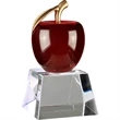 6" Red Crystal Apple with Clear Base