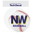 Tech Decals 3" dia. Circle on 3.5" x 4" Sheet - White Vinyl