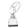 Crystal Golf Award with Silver Metal Oval Figure