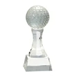 Crystal Golf Ball on Clear Pedestal Base