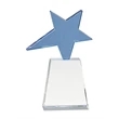 8" Blue Crystal Star on Clear Pedestal Base