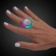 Silver Button LED Laser Ring mirror finish