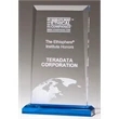Apex Series Clear Acrylic Award with Blue Base
